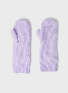 PIECES Ribbed Knit Mittens  - Image 2
