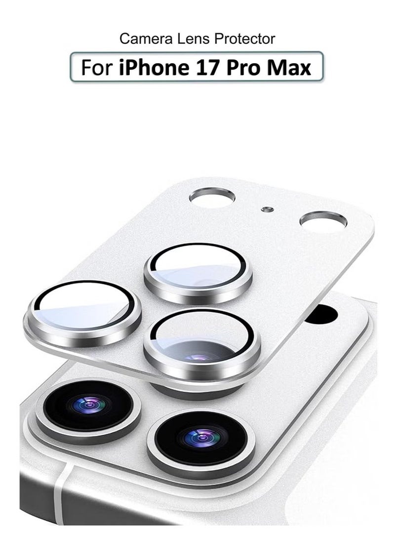 Camera protector for Apple iPhone 17 Pro Max - Back Camera Lens Glass Protector - 9H hardness HD clear protective glass - Lens shield/scratch-resistant camera glass protector/scratch-resistant/case compatible - Silver - Image 1