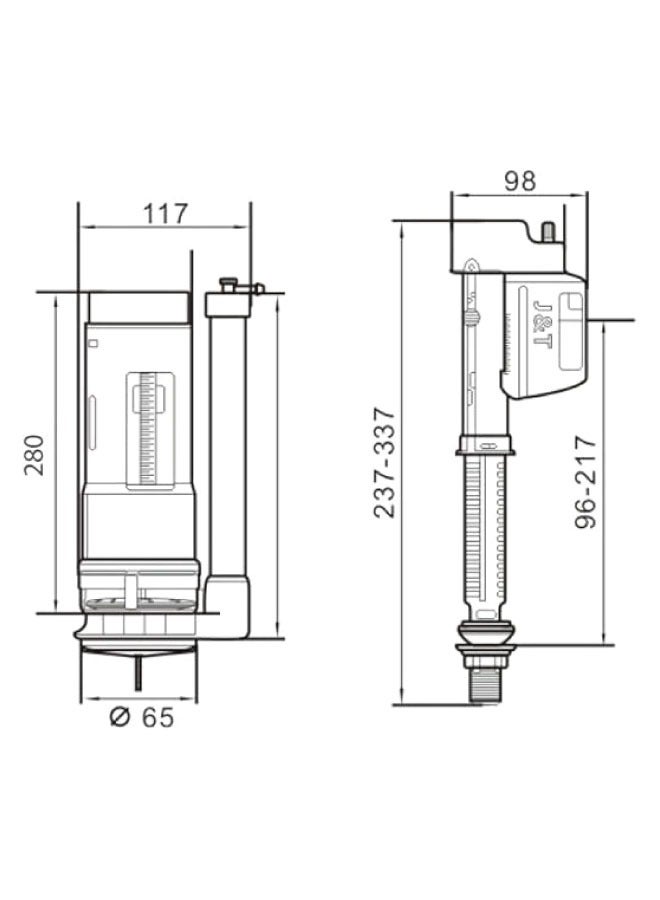 B BAGNO BFLG01 Dual Flush and Valve Bottom Inlet Toilet Tank Fitting Full Set - Image 2