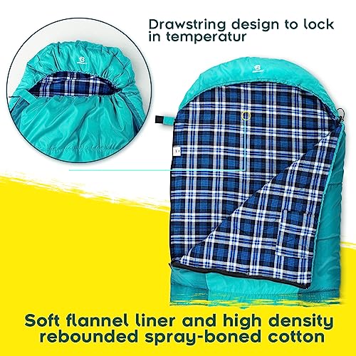Bessport Sleeping Bag Winter | Flannel Lined 18℉ - 32℉ Extreme 3-4 Season Warm & Cool Weather Adult Sleeping Bags Large | Lightweight, Waterproof for Camping, Backpacking, Hiking - Image 3