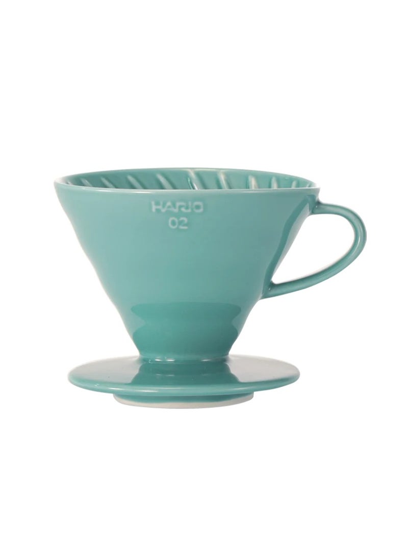 هاريو منقط قهوة سيراميك V60 02، أخضر فيروزي - Image 1