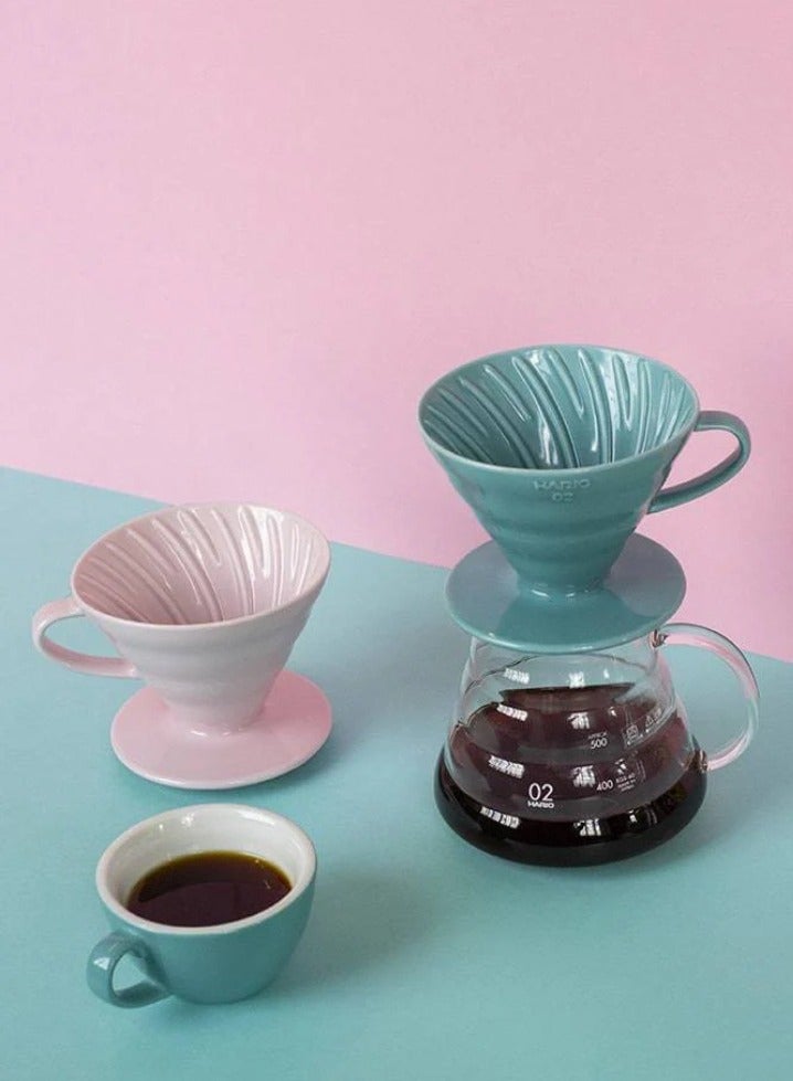 هاريو منقط قهوة سيراميك V60 02، أخضر فيروزي - Image 4
