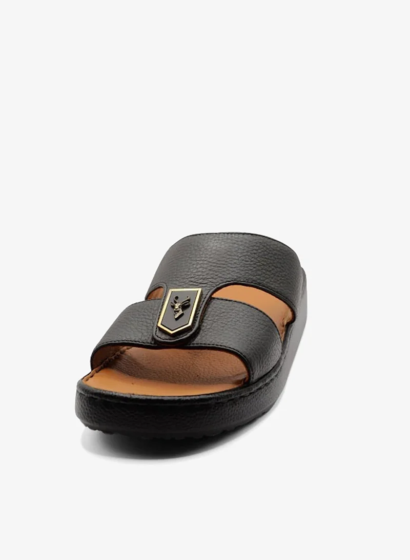 Al Reem Al Reem Z8005 Black Leather Men's Arabic Sandals