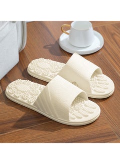 Generic Massage Slippers for Plantar Fasciitis for Men/Women, Acupuncture Slippers Plantar Pain Relief Non-Slip Massage Sandals Men/Women Stress Relief for Bath（White）  - Image 1