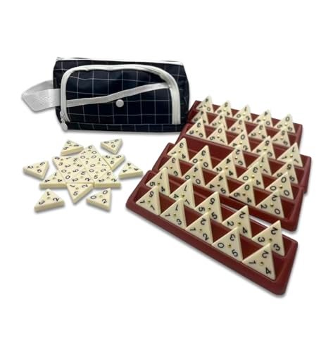 PRK 14 Triangular Dominoes Set 56 Acrylic Domino Tiles with Brass Spinners Triangle Dominoes Tabletop trionimos Domino Enjoy with Friends - Image 5