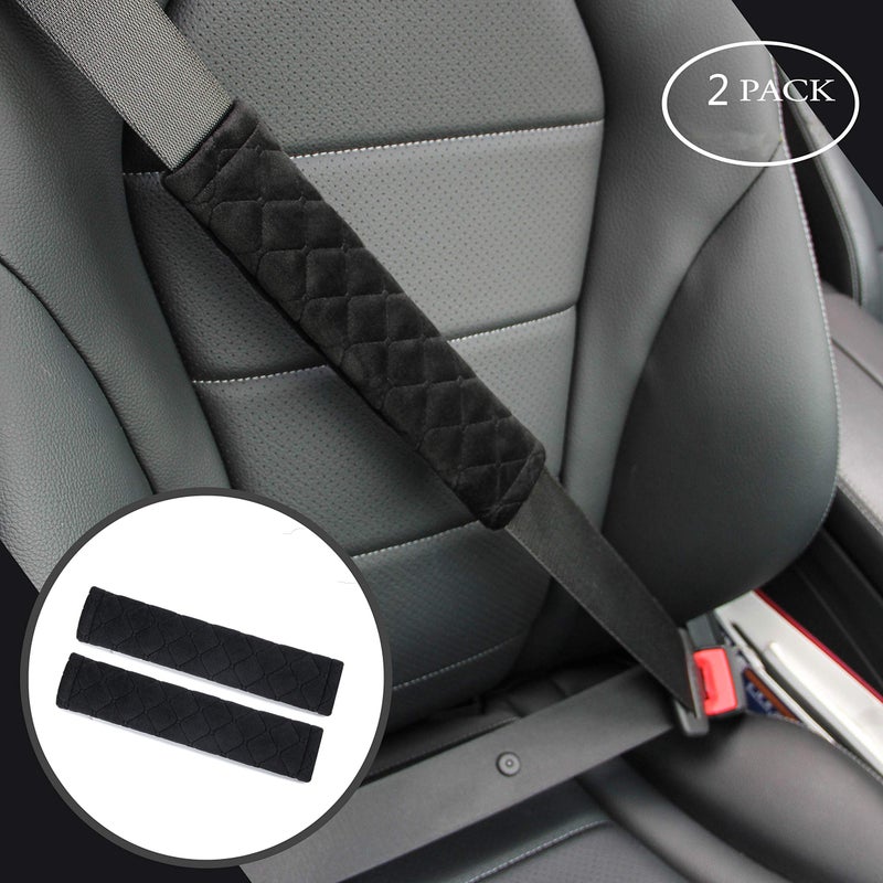 Amooca Soft Auto Seat Belt Cover Seatbelt Shoulder Pad 2 PCS for a More Comfortable Driving Compatible with All Cars and Backpack Black - Image 3