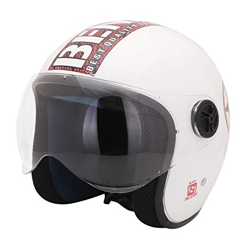 Sage Square Two Wheeler ISI Marked Guardian Cruiser Open face Helmet for Unisex Adult (Medium - M, White Gloosy) - Image 3