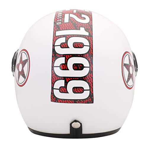 Sage Square Two Wheeler ISI Marked Guardian Cruiser Open face Helmet for Unisex Adult (Medium - M, White Gloosy) - Image 4
