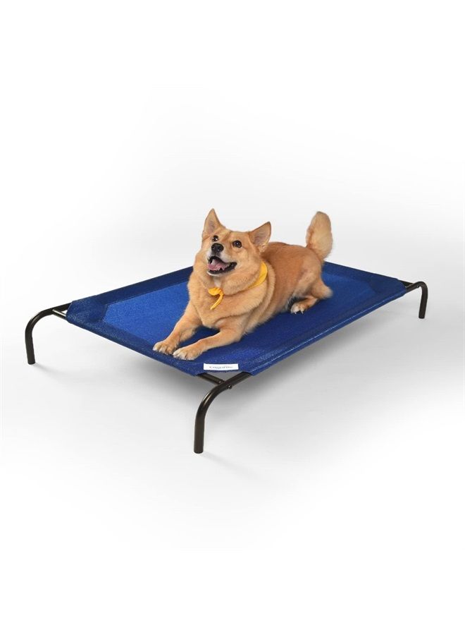 Coolaroo The Original Cooling Elevated Dog Bed, Indoor and Outdoor, Large, Aquatic Blue - Image 1