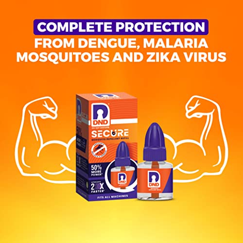 DND Secure Mosquito Repellent Refill Liquid Vapouriser with 50% Extra Power (Orange & Violet, 45 ml Each) Pack of 6 - Image 2