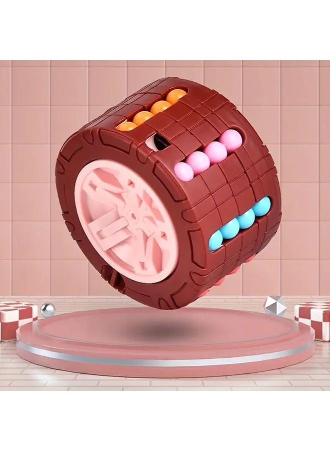 Red 3D Rotating Maze Cube Puzzle Educational Logic Training Toy For Kids Adults - Image 1