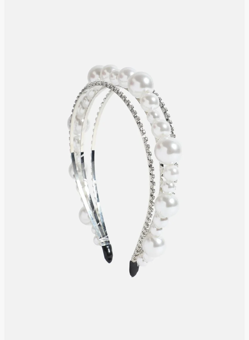SOHI Gold Plated Designer Stone Western Wear Hair Band For Women