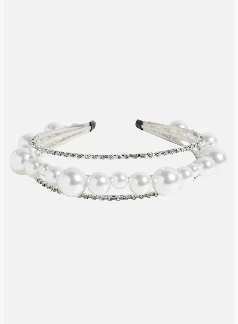 SOHI Gold Plated Designer Stone Western Wear Hair Band For Women
