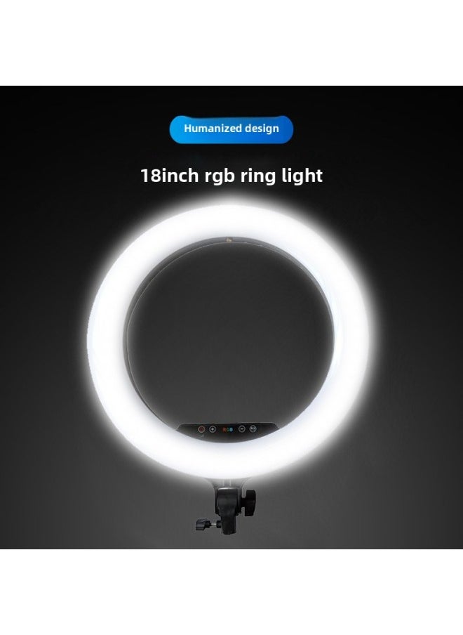 General - Spot 18-inch RGB Photography Lamp Remote Control Touch Screen Three-machine Live Flash Colorful Adjustment Ring Lamp Lighting Lamp-Light Source Color:18 Inch RGB - Image 1