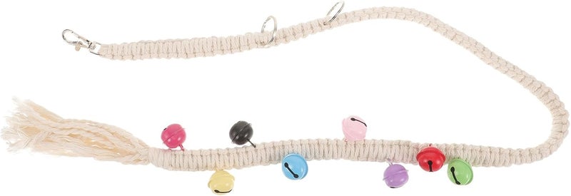 HANABASS Woven Dog Doorbell with Hanging Bell Rope, Portable Training Pet Doorbell, Handmade Cotton Rope 80-85cm Beige for Household Dog Accessory - Image 1