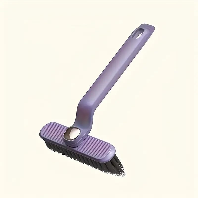 GOPIKRISHNA 360° Multifunctional 2-in-1 Rotating Cleaning Brush - Durable Hard Bristle V-Shape Scrub Brush for Bathroom Tile, Wall Joints & Grout Cleaning - Purple Plastic Handle - Image 1