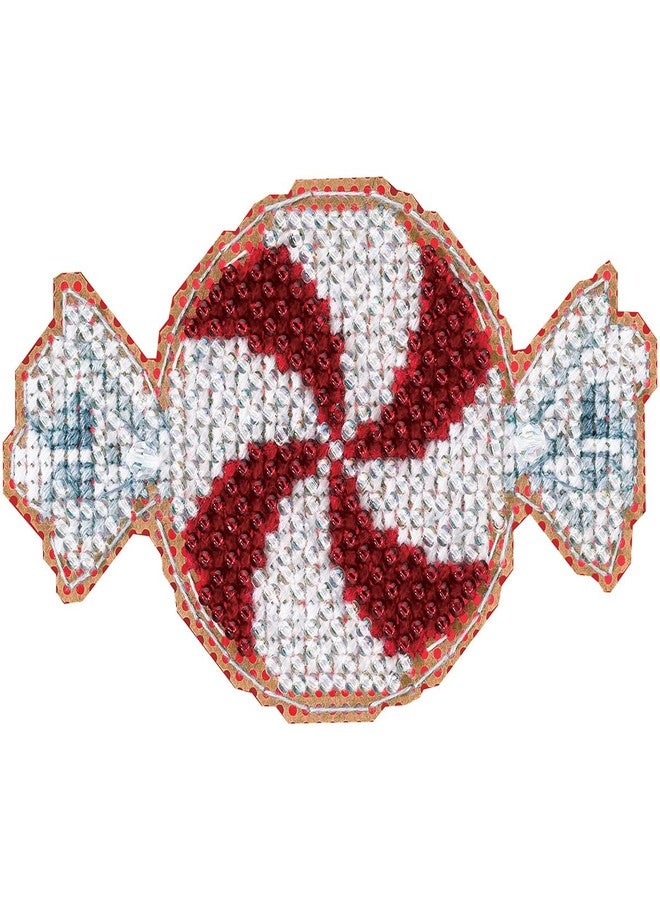 Mill Hill Peppermint Candy Beaded Counted Cross Stitch Christmas Ornament Kit Mill Hill 2017 Winter Holiday MH181732 - Image 5