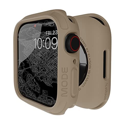 elkson Compatible with Apple Watch 45mm Bumper Case, Quattro Series Rugged Case for Apple Watch and iWatch Series 9 8 7, Military Grade Durable Protective Cover, Flexible Shockproof, Desert Tan - Image 5