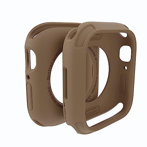 elkson Compatible with Apple Watch 45mm Bumper Case, Quattro Series Rugged Case for Apple Watch and iWatch Series 9 8 7, Military Grade Durable Protective Cover, Flexible Shockproof, Desert Tan - Image 2