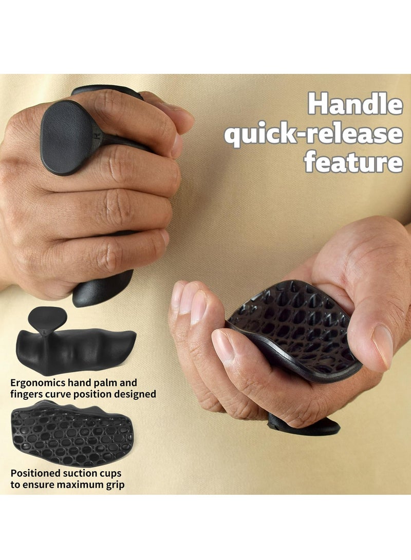 Cuken Rubber Gym Grips Fingerless Workout Gym Gloves, Workout Grips for Men Women Crosstraining Palm Grips Hand Protection, Weight Lifting Grips Bodybuilding Gymnastics Hand Grips for Deadlifts - Image 4