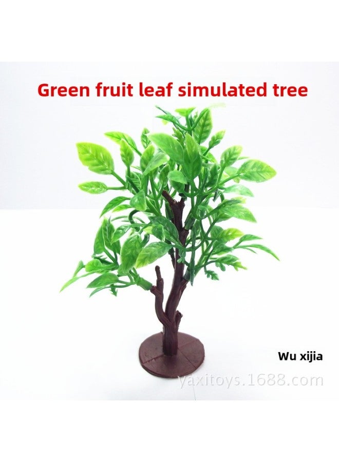 10cm High Artificial Fruit Leaf Tree Red And Green Leaves Plastic Trunk Micro Landscape Plant Landscaping Speed Buy Off-Color:Green  - Image 1