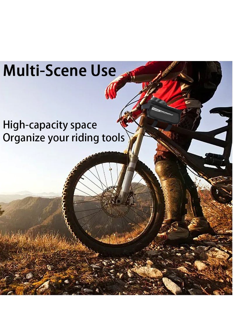 Dorkis Bike Front Frame Bag, Bicycle Handlebar Bag Waterproof, Waterproof Bicycle Phone Mount Top Tube Front Storage Case Bicycle Phone Holder Bag  - Image 4