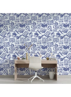 Paper Plane Design Self Adhesive Waterproof Wallpaper For Library And Study Room (Printed)  - Image 3