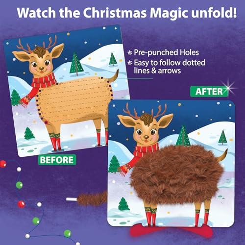 Chalk and Chuckles Christmas Magic Lace Art Kit for Kids, Mess-Free DIY Lacing Craft Activity, Creative Fine Motor Skills Toy, Holidays or Birthday Gift for Girls, Boys Ages 3 4 5 6 7 Years - Image 5