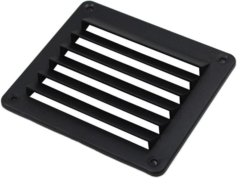 Universal RV Louver Vent Hood Exhaust Vent .5'' x 5'' (Black) - Image 2