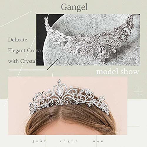 Gangel Baroque Rhinestone Crowns Vintage Hair Comb Sliver Tiaras with Crystal Crown Hair Accessories for Girls Wedding Prom Birthday Party(1 pc) - Image 2