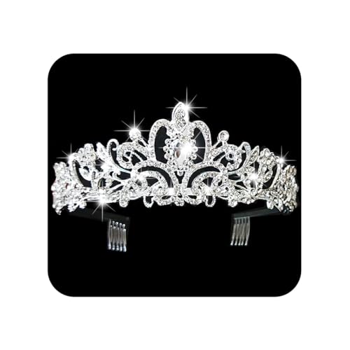 Gangel Baroque Rhinestone Crowns Vintage Hair Comb Sliver Tiaras with Crystal Crown Hair Accessories for Girls Wedding Prom Birthday Party(1 pc) - Image 1