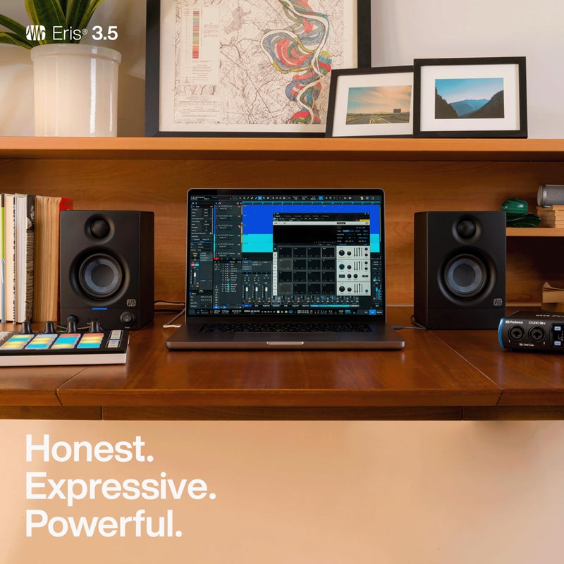 PreSonus Eris 3.5 Studio Monitors, Pair â€” Powered, Active Monitor Speakers for Near Field Music Production, Desktop Computer, Hi-Fi Audio - Image 2