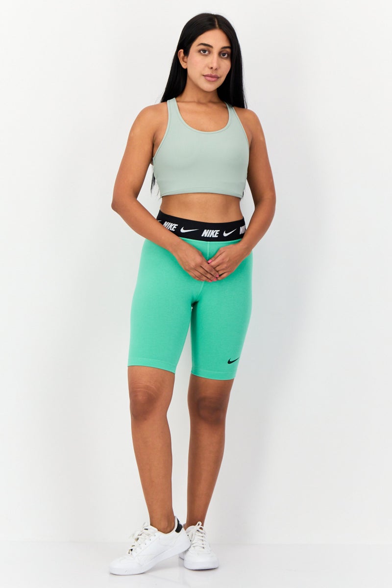 Nike Women Tight Fit High Rise Training Shorts, Green - Image 4
