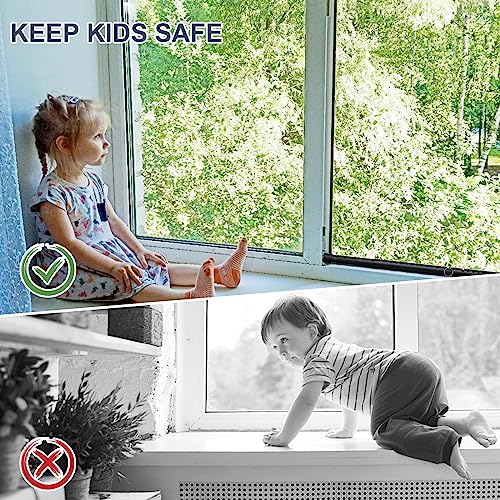 DIIG Sliding Door Security Bar，17.7-50.5inch Adjustable Locking Window Safety Bar with Rubber Tips,Diameter 1inch Window Security Bar for Home Apartment Travel (Black) - Image 5