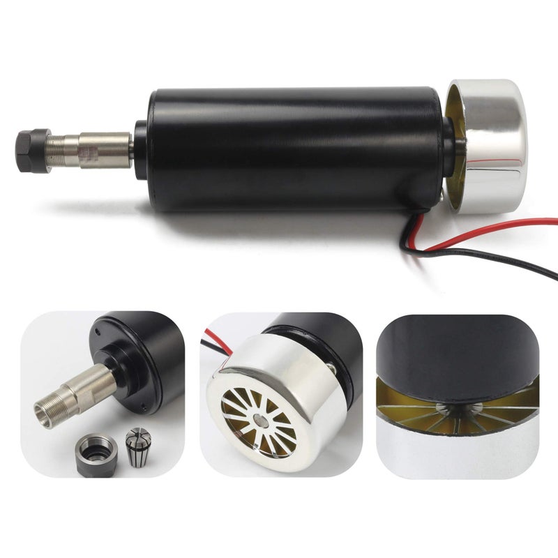 RATTMMOTOR CNC 500W Spindle Motor ER11 500 Watt Air Cooled Spindle Motor 52mm DC 48V 12000RPM 600mNm for DIY Mini CNC Router Engraver Milling Machine