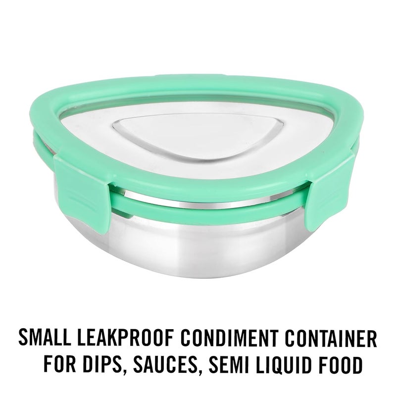 Cello CELLO Oval Eat 100 Food Grade Leak Proof and Break Resistant Ideal for School College Office and Outdoor Activities 2 Containers Lunch Box 775 ml Green  - Image 5