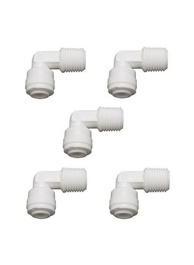 MALIDA 1/8" Male Thread to 1/4" Tube Elbow Quick Connect for Reverse Osmosis Water Pack of 5 - Image 1