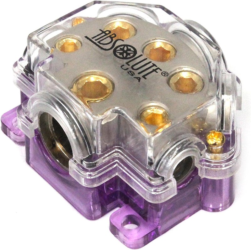 Absolute USA Absolute PD-150C 0-2-4 Gauge 1 in 5 Ways Out Power Splitter Distribution Block - Image 1