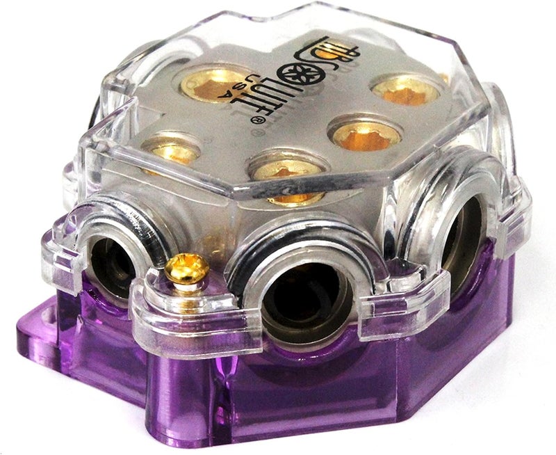 Absolute USA Absolute PD-150C 0-2-4 Gauge 1 in 5 Ways Out Power Splitter Distribution Block - Image 4