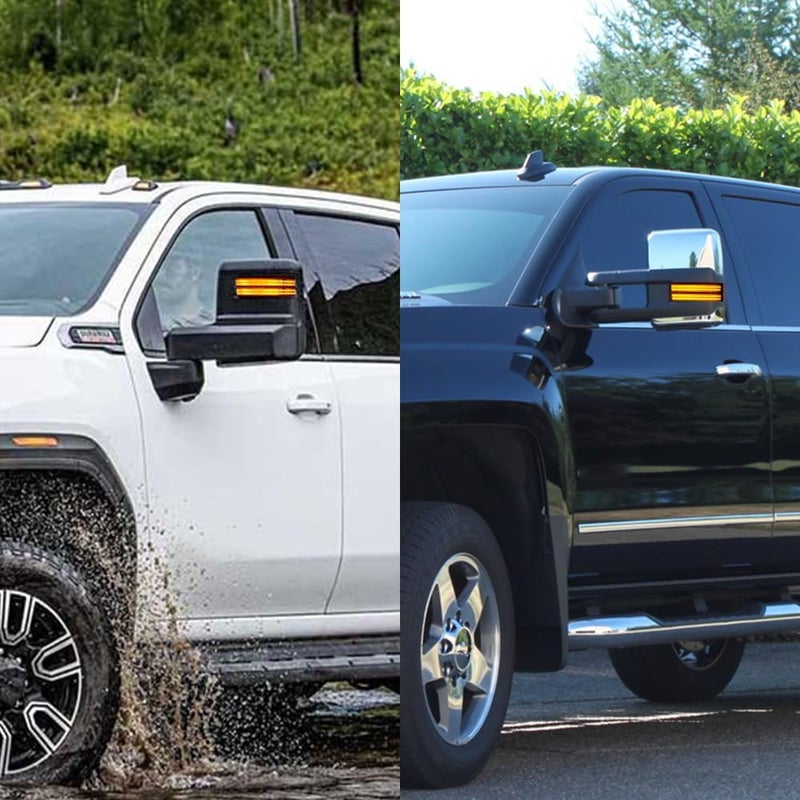 ROCCS Blinker Yellow Full LED Side Tow Mirror Marker Light fit for 3rd Generation Chevy Silverado / 4th Generation GMC Sierra 2014–2019 OEM ONLY, Clear Lens - Image 4