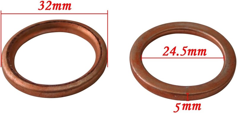 JRL Pit Dirt Bike Exhaust Crush Gasket 50cc 110cc 125cc 140cc 150cc 160cc 32x24.5mm - Image 2