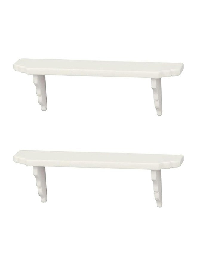 Risprsulen 2Pcs White 1:12 Scale Miniature Dollhouse Wall Shelf, Modern Storage Wall Shelf for Kitchen Scene, Dollhouse Decor Accessories - Image 1