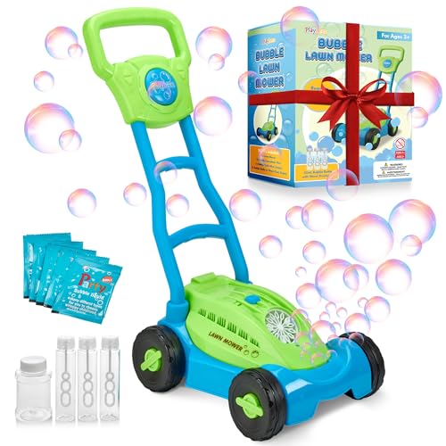 Playbees Bubble Lawn Mower for Toddlers13 Great boy Kids Push Summer Outside Garden Toy with Bubbles Amazing Toy for Summer Great Gift idea for Birthday or Preschool Summer Gift - Image 1