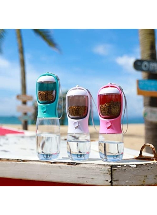 550ml Portable Dog Water Bottle with Food Container – Leakproof Pet Water Dispenser for Dogs & Cats, Travel Drinking Bottle for Walking, Hiking & Outdoor Pets (Assorted Colors) - Image 3
