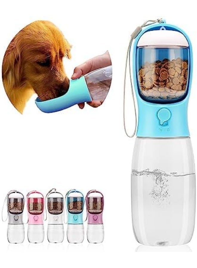 550ml Portable Dog Water Bottle with Food Container – Leakproof Pet Water Dispenser for Dogs & Cats, Travel Drinking Bottle for Walking, Hiking & Outdoor Pets (Assorted Colors) - Image 1