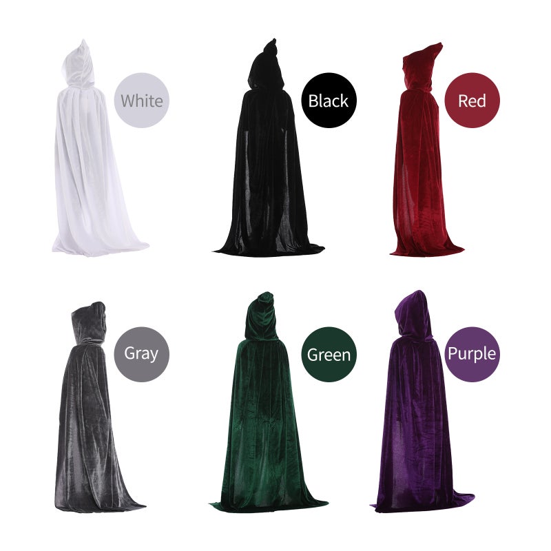 Halloween Hooded Cloak Velvet Cape Unisex Kids Children Long Cloak Fancy Dress Role Cosplay Costumes Outwear Halloween Party Prop - Image 2