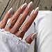 LY LANYOS 24PCS Press On Nails Mirror Metal Stiletto Fake Nails Almond Medium Shape Stick on Nails Glue on Nails Aurora White Tip - Image 3