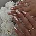 LY LANYOS 24PCS Press On Nails Mirror Metal Stiletto Fake Nails Almond Medium Shape Stick on Nails Glue on Nails Aurora White Tip - Image 2