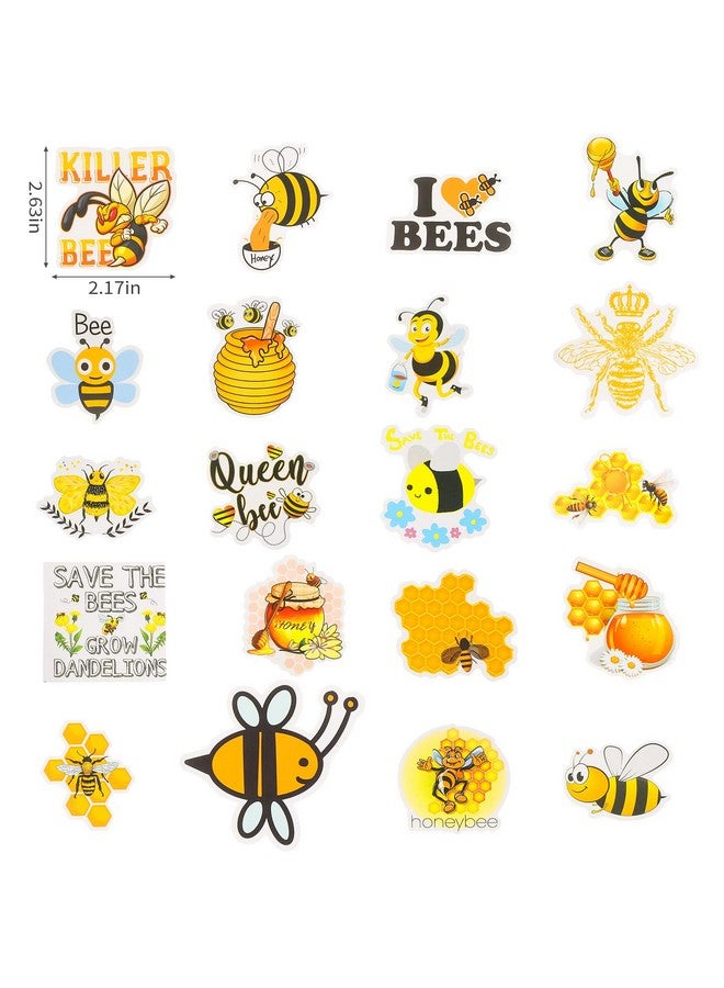 Epakh 150 قطعة ملصقات نحلة الصيف لطيفة ملصقات كرتونية من النحل ملصقات بي في سي مقاومة للماء للمراهقين الأولاد والبنات ملصقات بي في سي بموضوع النحل للأمتعة وألواح الثلج والدراجات الهوائية وألواح التزلج - Image 3