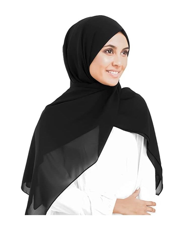 Generic - Chiffon Shailah Hijab Muslim Islamic Arab Scarf Headscarf Abaya Shawl Scarves Soft, - Image 1